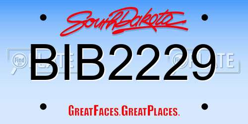 BIB2229 South Dakota License Plate