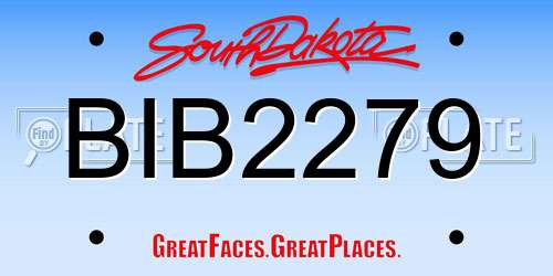 BIB2279 South Dakota License Plate