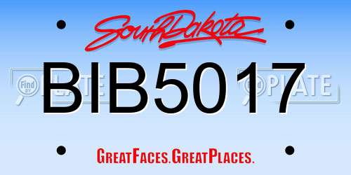 BIB5017 South Dakota License Plate