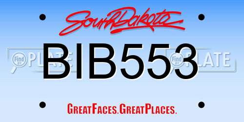 BIB553 South Dakota License Plate
