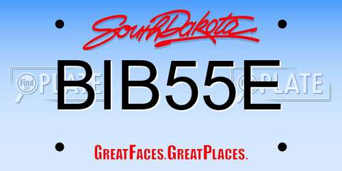 BIB55E South Dakota License Plate