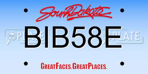 BIB58E South Dakota License Plate