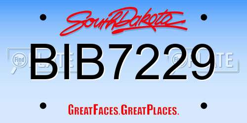 BIB7229 South Dakota License Plate
