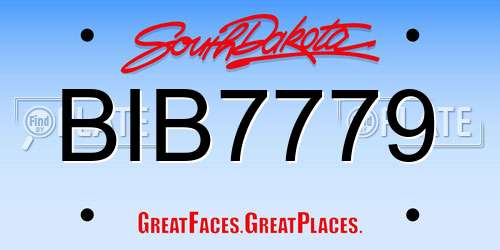 BIB7779 South Dakota License Plate