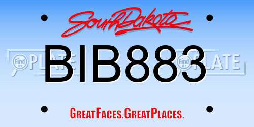 BIB883 South Dakota License Plate