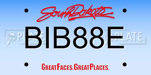 BIB88E South Dakota License Plate