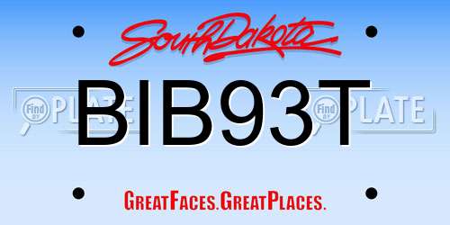 BIB93T South Dakota License Plate