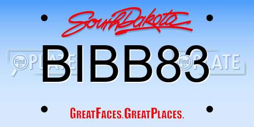 BIBB83 South Dakota License Plate