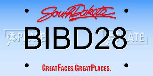 BIBD28 South Dakota License Plate