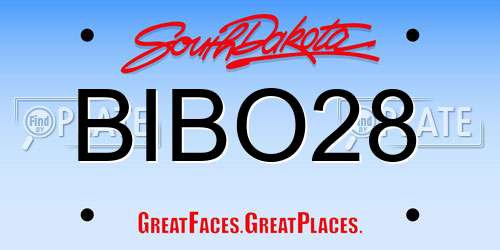 BIBO28 South Dakota License Plate