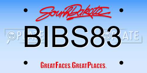 BIBS83 South Dakota License Plate