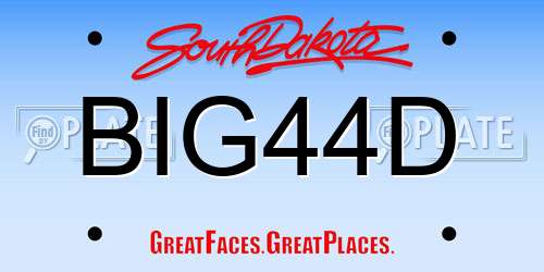 BIG44D South Dakota License Plate