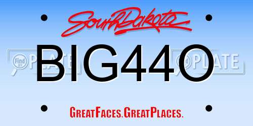 BIG44O South Dakota License Plate