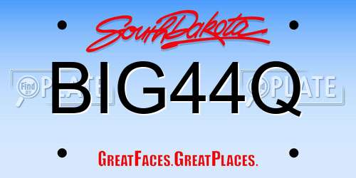 BIG44Q South Dakota License Plate