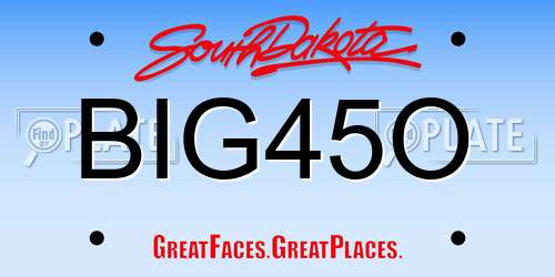BIG45O South Dakota License Plate