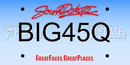 BIG45Q South Dakota License Plate