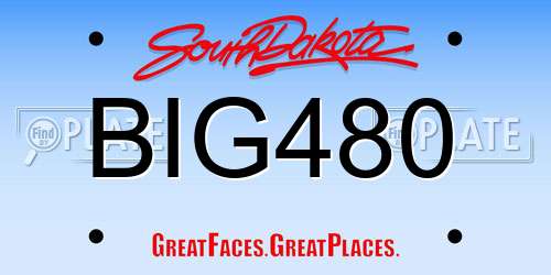 BIG480 South Dakota License Plate
