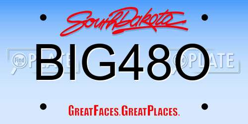 BIG48O South Dakota License Plate