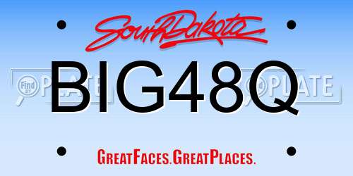 BIG48Q South Dakota License Plate