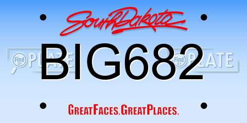 BIG682 South Dakota License Plate