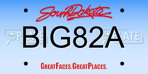 BIG82A South Dakota License Plate
