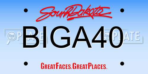 BIGA40 South Dakota License Plate