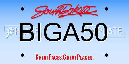 BIGA50 South Dakota License Plate