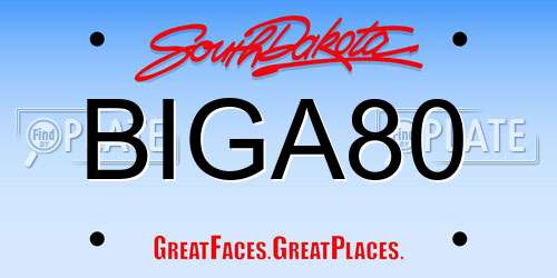 BIGA80 South Dakota License Plate