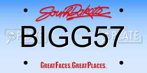 BIGG57 South Dakota License Plate