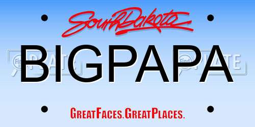 BIGPAPA South Dakota License Plate