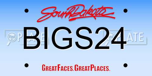 BIGS24 South Dakota License Plate