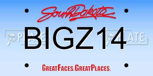 BIGZ14 South Dakota License Plate