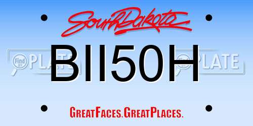 BII50H South Dakota License Plate