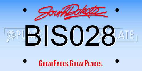 BIS028 South Dakota License Plate