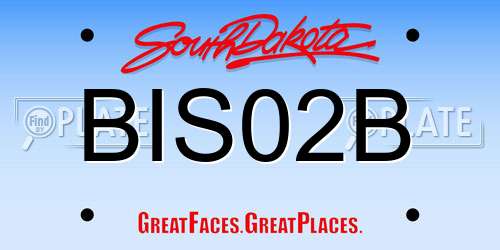 BIS02B South Dakota License Plate