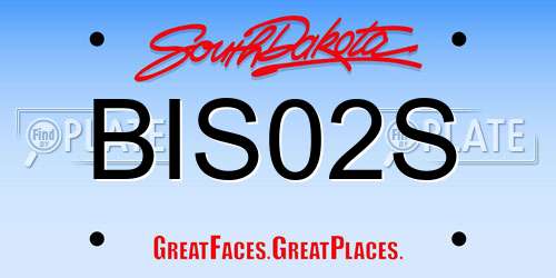 BIS02S South Dakota License Plate