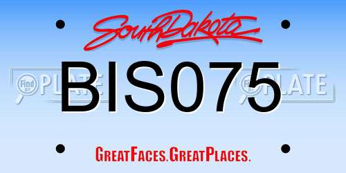 BIS075 South Dakota License Plate