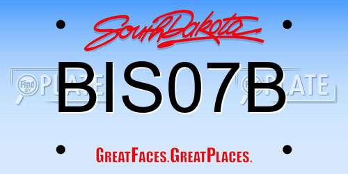 BIS07B South Dakota License Plate