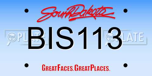 BIS113 South Dakota License Plate