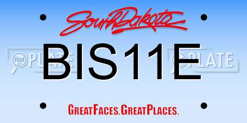 BIS11E South Dakota License Plate