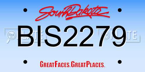 BIS2279 South Dakota License Plate