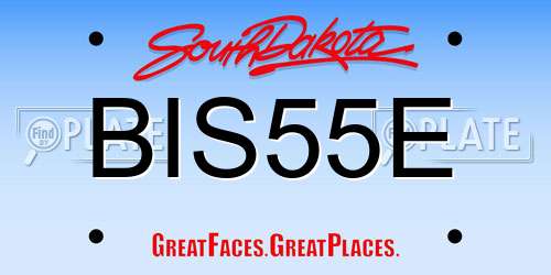 BIS55E South Dakota License Plate