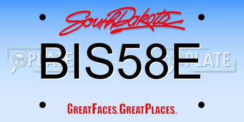 BIS58E South Dakota License Plate