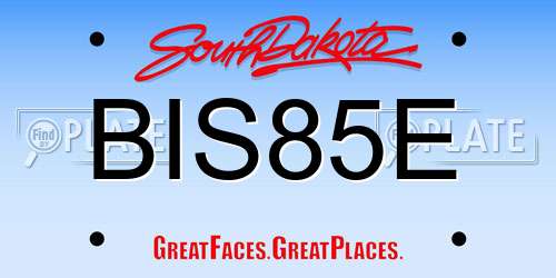 BIS85E South Dakota License Plate