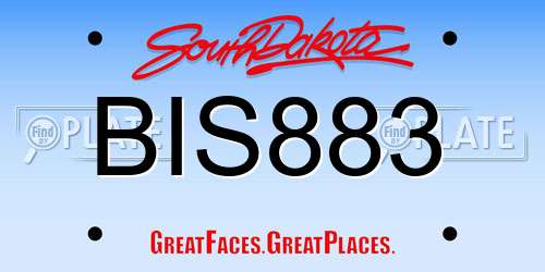 BIS883 South Dakota License Plate