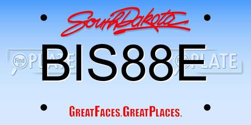 BIS88E South Dakota License Plate