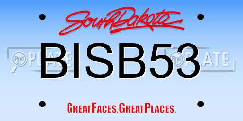 BISB53 South Dakota License Plate