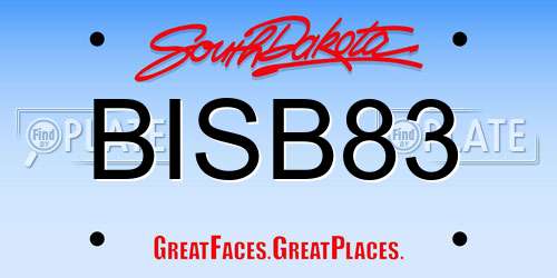 BISB83 South Dakota License Plate