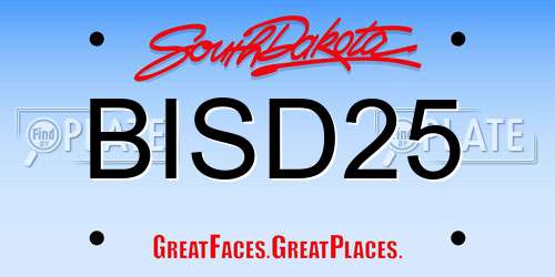BISD25 South Dakota License Plate