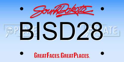 BISD28 South Dakota License Plate